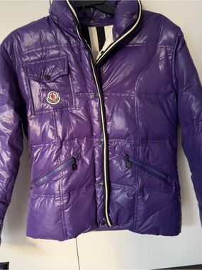 Moncler Glossy Purple Quilted Puffer Jacket